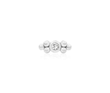 Load image into Gallery viewer, Bezel-set double CZ Tri-set bead-14k gold end.