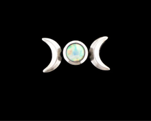 Load image into Gallery viewer, ARTEMIS- double moon and opal - Threadless End
