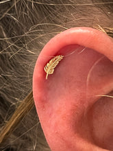 Load image into Gallery viewer, Feather - 14k Gold end.
