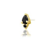 Load image into Gallery viewer, KARMA- Black cz 14k gold end.
