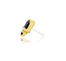 Load image into Gallery viewer, KARMA- Black cz 14k gold end.
