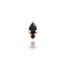 Load image into Gallery viewer, KARMA- Black cz 14k gold end.
