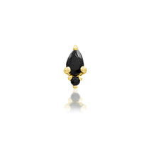 Load image into Gallery viewer, KARMA- Black cz 14k gold end.
