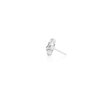 Load image into Gallery viewer, Bezel-set double CZ Tri-set bead-14k gold end.
