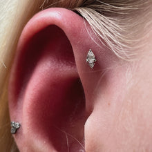 Load image into Gallery viewer, KARMA - white cz 14k gold end
