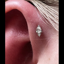 Load image into Gallery viewer, KARMA - white cz 14k gold end
